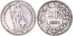 World Coins - Coin, Switzerland, 2 Francs, 1931, Bern, , Silver, KM:21