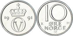 World Coins - Coin, Norway, 10 Öre, 1991