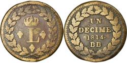 World Coins - Coin, France, Louis XVIII, Decime, 1814, Strasbourg, , Bronze, KM:701