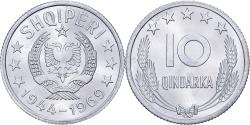 World Coins - Coin, Albania, 10 Qindarka, 1969, , Aluminum, KM:45