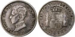 World Coins - Spain, Alfonso XIII, 50 Centimos, 1910, Madrid, Silver, , KM:723