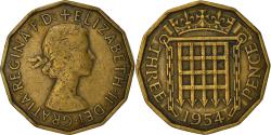 World Coins - Coin, Great Britain, Elizabeth II, 3 Pence, 1954, , Nickel-brass