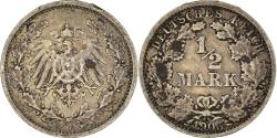 World Coins - Coin, GERMANY - EMPIRE, 1/2 Mark, 1906