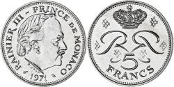 World Coins - Coin, Monaco, Rainier III, 5 Francs, 1971, , Copper-nickel, KM:150