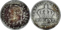 World Coins - Coin, France, Napoleon III, Napoléon III, 20 Centimes, 1866, Paris,