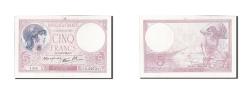 World Coins - Banknote, France, 5 Francs, 5 F 1917-1940 ''Violet'', 1939, 1939-08-03