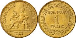 World Coins - Coin, France, Chambre de commerce, Franc, 1922, Paris, , Aluminum-Bronze