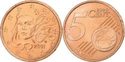 World Coins - France, 5 Centimes, 2001, Pessac, Copper Plated Steel, , KM:1284