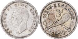 World Coins - Coin, New Zealand, George VI, 3 Pence, 1940, British Royal Mint,
