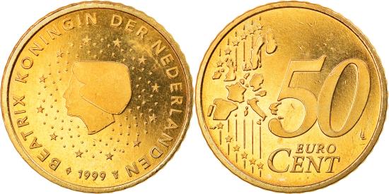 Netherlands, 50 Euro Cent, 1999, BE, , Bi-Metallic, KM:New