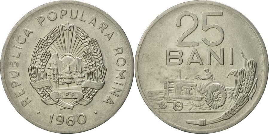 Romania, 25 Bani, 1960, , Nickel Clad Steel, KM:88 | European Coins