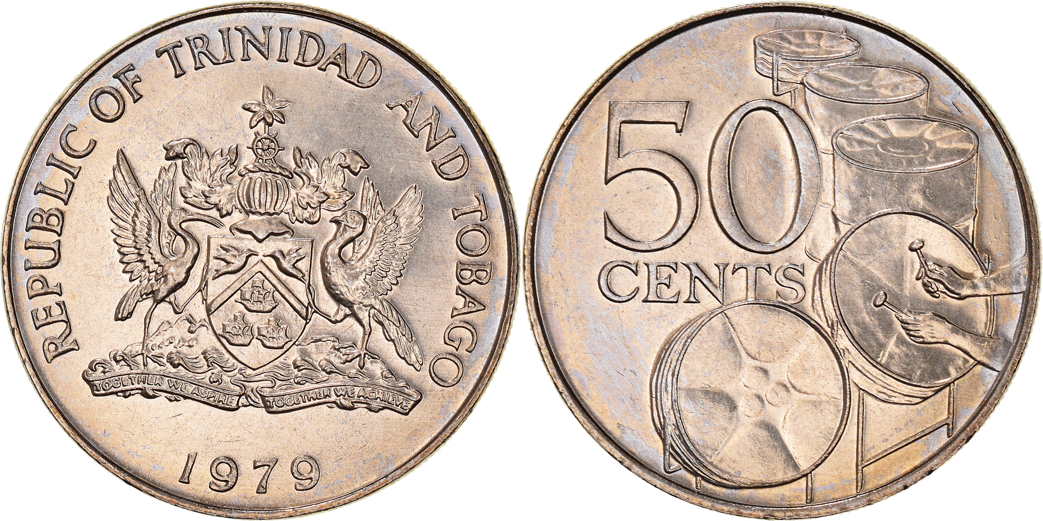 Coin, TRINIDAD & TOBAGO, 50 Cents, 1979, Franklin Mint, | North