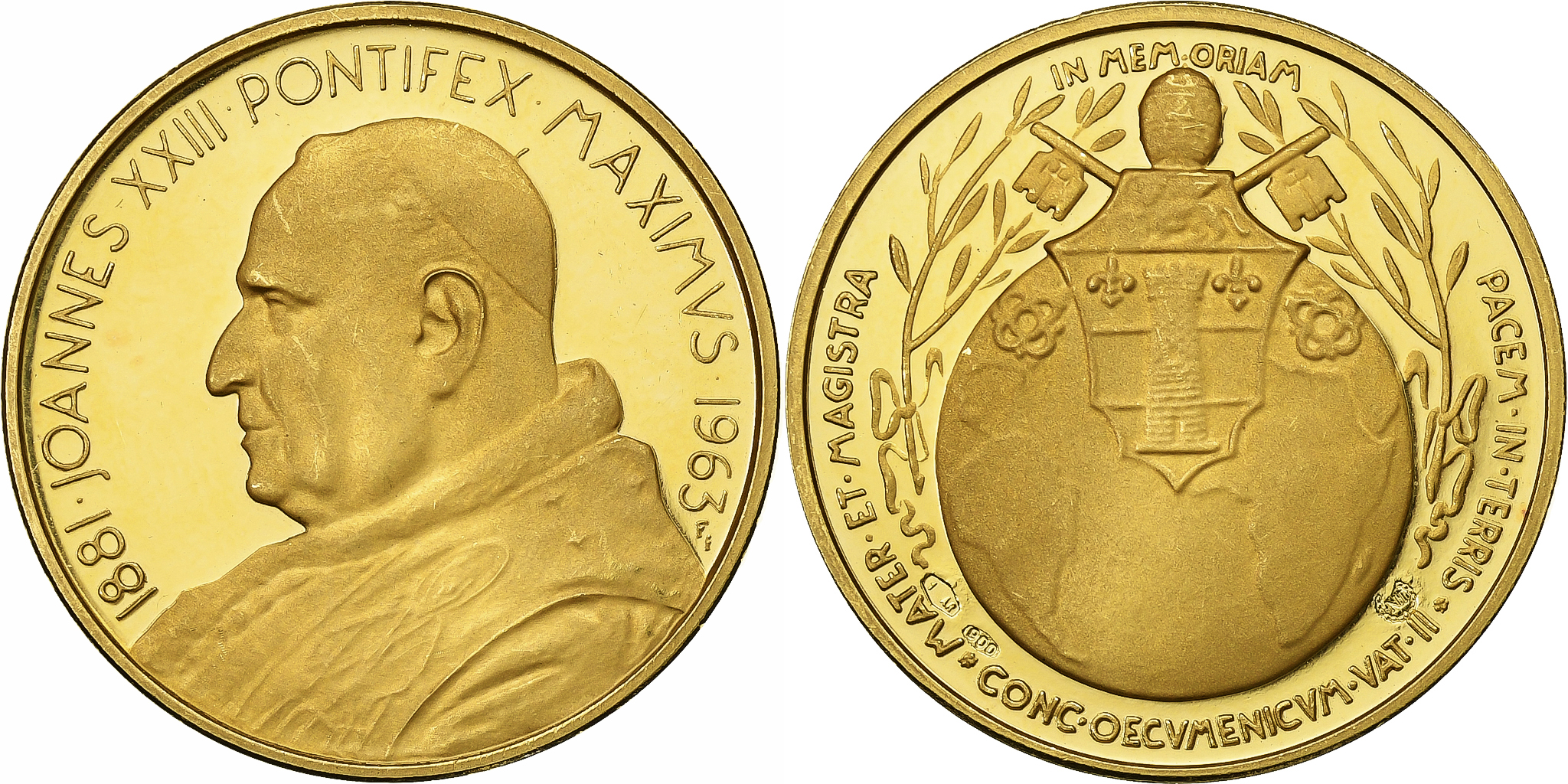 Vatican, Medal, Joannes XXIII, In Memoriam, 1963, Gold, | Tokens