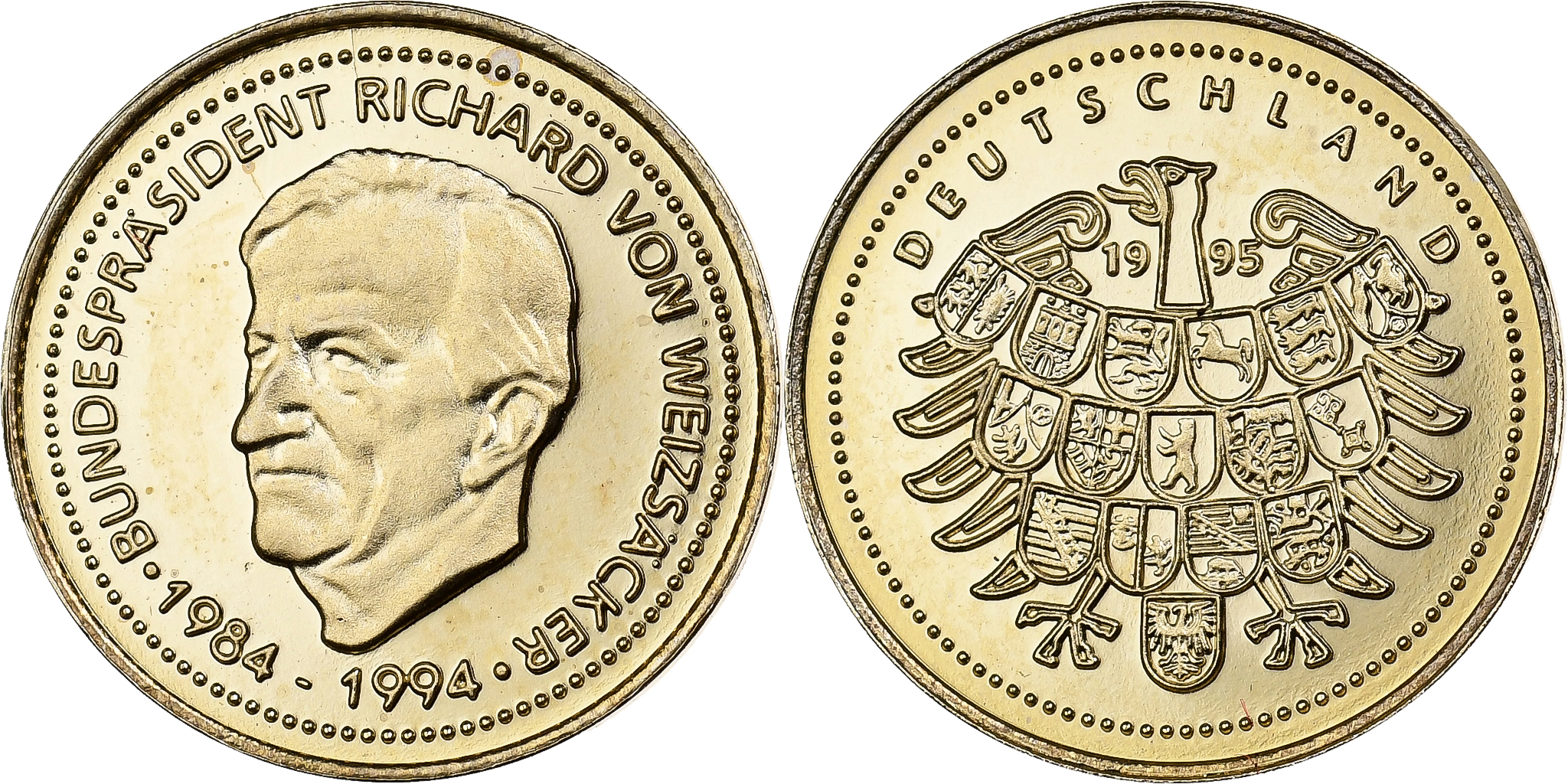 Germany, Medal, Bundespräsident Richard von Weizsäcker, 1995, Gold