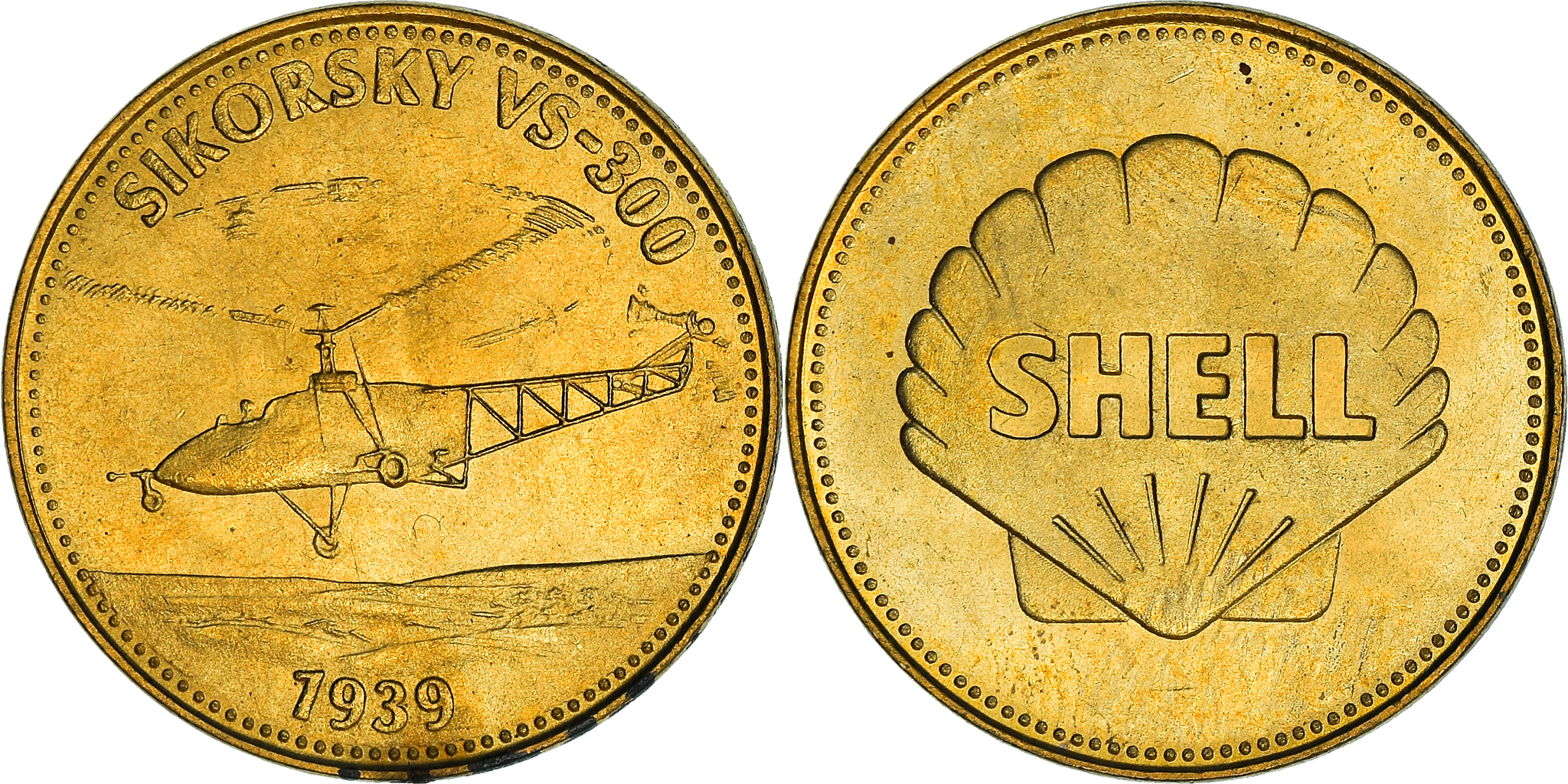 France, Token, Collection Shell, Sikorsky VS-300, Aviation, | Tokens &  Medals