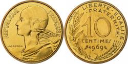World Coins - France, 10 Centimes, Marianne, 1969, Paris, série FDC, Aluminum-Bronze