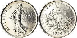 World Coins - Coin, France, Semeuse, 5 Francs, 1974, Paris, FDC, , Nickel Clad