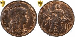 World Coins - France, 10 Centimes, Daniel-Dupuis, 1900, Paris, Bronze, PCGS,
