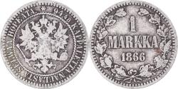 World Coins - Coin, Finland, Alexander II, Markka, 1866, Helsinki, , Silver, KM:3.1