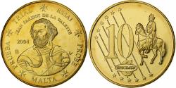 World Coins - Malta, 10 Euro Cent, Fantasy euro patterns, Essai-Trial, 2004, Brass,