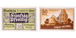 World Coins - Banknote, Germany, Kelbra, 50 Pfennig, château, 1921 AU(55-58) Mehl:686.1