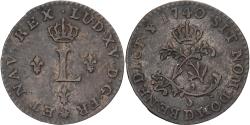 World Coins - France, Louis XV, Sol, 1740, Lyon, Billon,