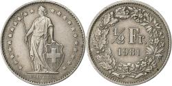 World Coins - Switzerland, 1/2 Franc, 1981, Bern, Copper-nickel, , KM:23a.1
