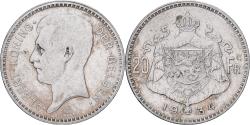 World Coins - Belgium, Albert I, 20 Francs, 20 Frank, 1934, Brussels, Silver,