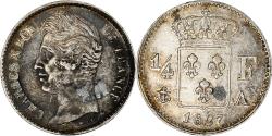World Coins - Coin, France, Charles X, 1/4 Franc, 1827, Paris, , Silver, KM:722.1
