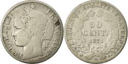 World Coins - Coin, France, Cérès, 50 Centimes, 1871, Paris, , Silver, KM:834.1