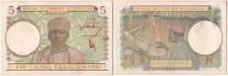 World Coins - Banknote, French West Africa, 5 Francs, 1943, 1943-03-02, AU(55-58)