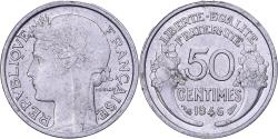 World Coins - France, 50 Centimes, Morlon, 1946, Aluminum,