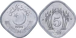 World Coins - Pakistan, 5 Paisa, 1994, Lahore, Aluminum, , KM:35