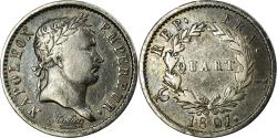 World Coins - Coin, France, Napoléon I, 1/4 Franc, 1807, Paris, , Silver, KM:678.1