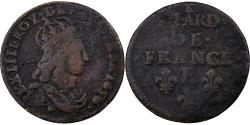 World Coins - France, Louis XIV, Liard, 1656, Meung-sur-Loire, Copper, , C2G:82