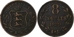 World Coins - Guernsey, 8 Doubles, 1889, Heaton, Bronze, , KM:7