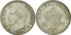 World Coins - Coin, France, Napoleon III, Napoléon III, 50 Centimes, 1867, Bordeaux