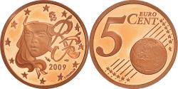 World Coins - France, 5 Euro Cent, 2009, Proof / BE, , Copper Plated Steel