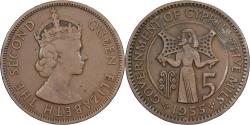 World Coins - Cyprus, Elizabeth II, 5 Mils, 1955, London, Bronze, , KM:34