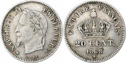 World Coins - France, Napoleon III, 20 Centimes, 1868, Paris, , Silver, KM:808.1