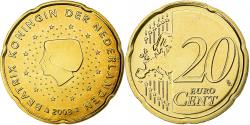 World Coins - Netherlands, Beatrix, 20 Euro Cent, 2008, Utrecht, BU, , Nordic gold