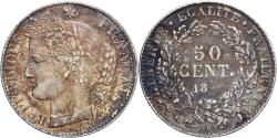 World Coins - France, 50 Centimes, Cérès, 18-- (1896), Paris, Specimen, Silver,