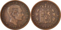 World Coins - Coin, Spain, Alfonso XII, 5 Centimos, 1877, Madrid, , Bronze, KM:674