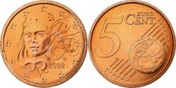 World Coins - France, 5 Euro Cent, BU, 2002, MDP, Copper Plated Steel, , KM:1284