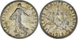 World Coins - Coin, France, Semeuse, Franc, 1919, Paris, , Silver, KM:844.1