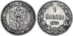 World Coins - Coin, Finland, Alexander II, Markka, 1874, Helsinki, , Silver, KM:3.2
