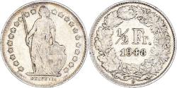World Coins - Coin, Switzerland, 1/2 Franc, 1948, Bern, , Silver, KM:23