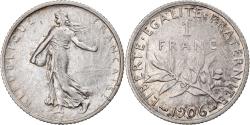 World Coins - Coin, France, Semeuse, Franc, 1906, Paris, , Silver, KM:844.1