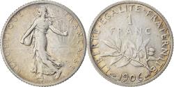 World Coins - Coin, France, Semeuse, Franc, 1906, Paris, , Silver, KM:844.1