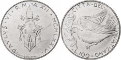 World Coins - Vatican, Paul VI, 100 Lire, 1974 / Anno XII, Rome, Stainless Steel,